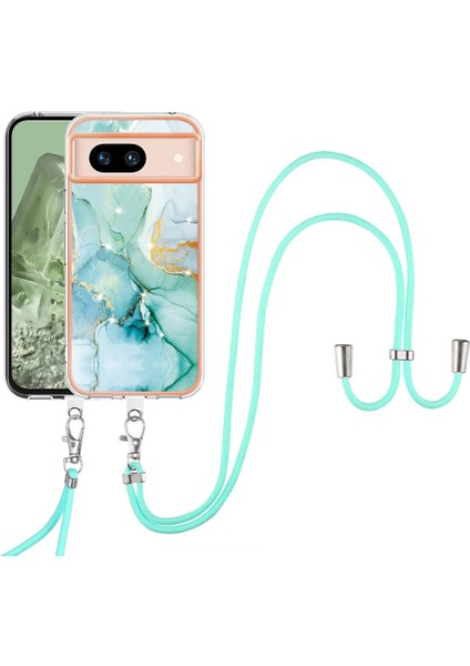 Google Piksel 8A Tampon Mermer Crossbody Kordon Askısı Için Kılıf Yumuşak (Yurt Dışından)