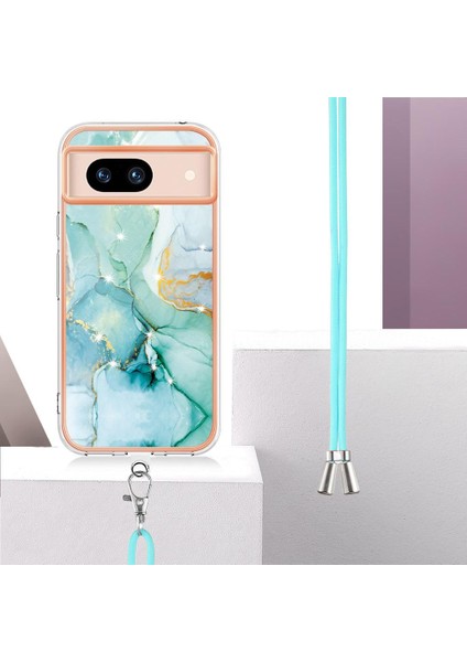Google Piksel 8A Tampon Mermer Crossbody Kordon Askısı Için Kılıf Yumuşak (Yurt Dışından)