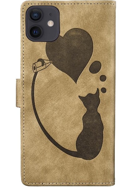 IPhone 11 Için Kılıf Flip Folio Kabartmalı Sevimli Kedi Tutucu Kapak Kart Durumda (Yurt Dışından)