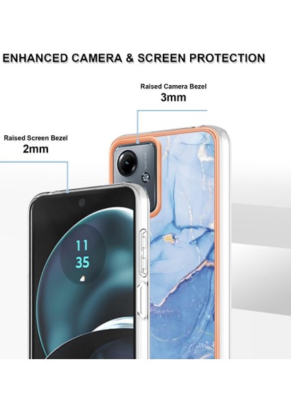 Motorola Moto G14 Tampon Tpu Darbeye Silikon Mermer ile Uyumlu (Yurt Dışından) fırsatları