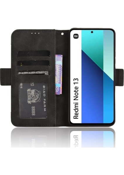 Xiaomi Redmi Not 13 Için Kılıf 4g Deri Cüzdan Kapak Manyetik Kapatma (Yurt Dışından)