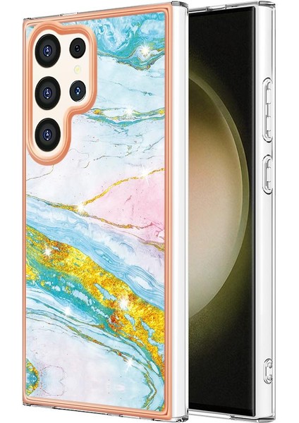 Samsung Galaxy S24 Ultra 5g Mermer Desen Koruma Yumuşak Tampon (Yurt Dışından)