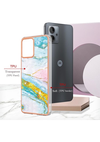 Motorola Moto G14 Ince Tpu Yumuşak Tampon Koruma Mermer Desen (Yurt Dışından) fiyatları