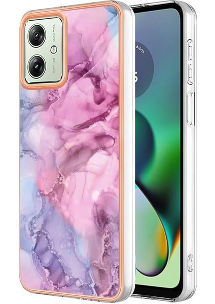 Motorola Moto G54 Darbeye Dayanıklı Mermer Silikon Tampon Tpu ile Uyumlu (Yurt Dışından)