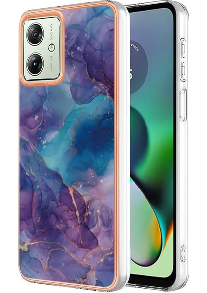 Motorola Moto G54 Darbeye Dayanıklı Mermer Silikon Tampon Tpu ile Uyumlu (Yurt Dışından)