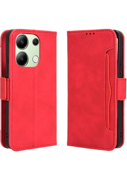 Xiaomi Redmi Not 13 Için Kılıf 4g Deri Cüzdan Kapak Manyetik Kapatma (Yurt Dışından)
