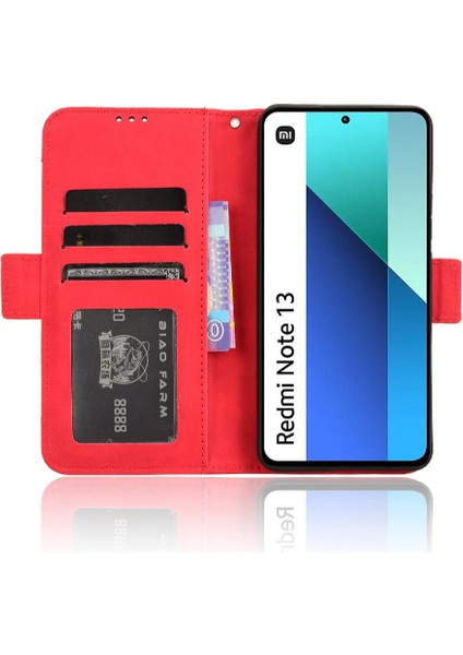 Xiaomi Redmi Not 13 Için Kılıf 4g Deri Cüzdan Kapak Manyetik Kapatma (Yurt Dışından)