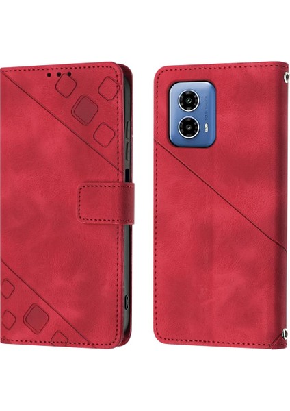 Motorola Moto G34 Manyetik Deri Kart Tutucu Cüzdan Flip Kapak Için Kılıf (Yurt Dışından)