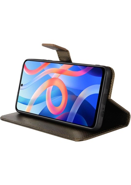Xiaomi Poco M4 Pro Manyetik Cüzdan Kart Tutucu Kapak Kickstand (Yurt Dışından)
