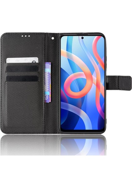 Xiaomi Poco M4 Pro Manyetik Cüzdan Kart Tutucu Kapak Kickstand (Yurt Dışından)