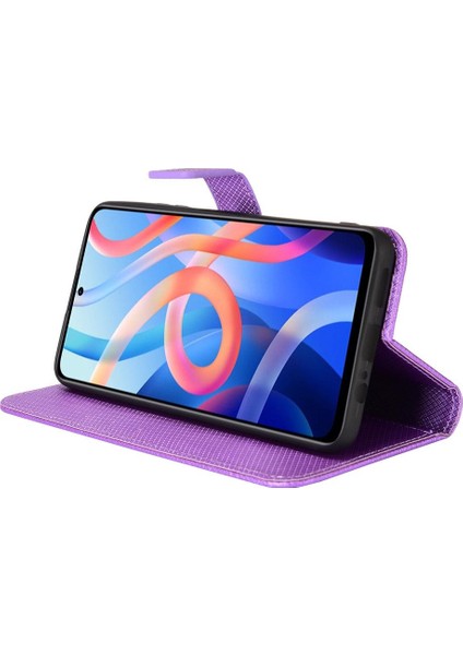 Xiaomi Poco M4 Pro Manyetik Cüzdan Kart Tutucu Kapak Kickstand (Yurt Dışından)
