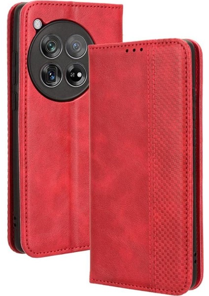 Oneplus 12 5g Manyetik Kapatma Pu Deri Cüzdan Için Kılıf (Yurt Dışından)