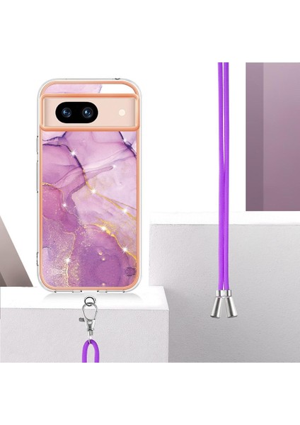 Google Piksel 8A Tampon Mermer Crossbody Kordon Askısı Için Kılıf Yumuşak (Yurt Dışından)