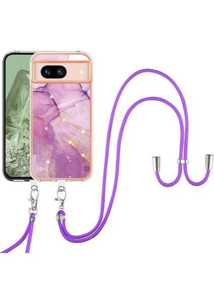 Google Piksel 8A Tampon Mermer Crossbody Kordon Askısı Için Kılıf Yumuşak (Yurt Dışından)