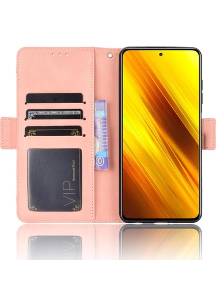 Xiaomi Poco X3 Nfc Ayarlanabilir Ayrılabilir Kart Tutucu Manyetik Kapatma Deri Cüzdan Kapak (Yurt Dışından)