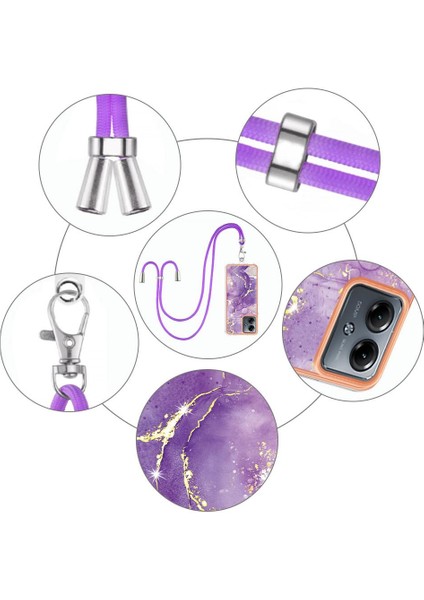 Motorola Moto G14 Tampon Mermer Crossbody Kordon Askısı Yumuşak (Yurt Dışından) modelleri