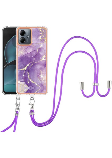 Motorola Moto G14 Tampon Mermer Crossbody Kordon Askısı Yumuşak (Yurt Dışından) indirimleri