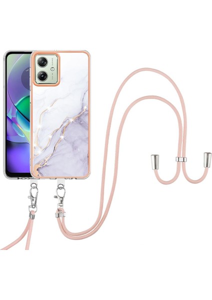 Motorola Moto G54 Tampon Anti-Scratch Yumuşak Crossbody Kordon Için Kılıf (Yurt Dışından)