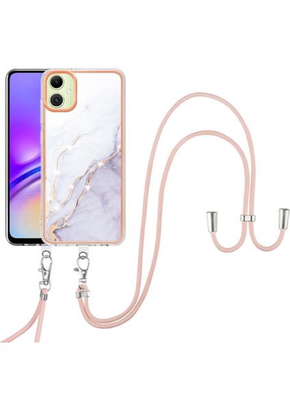 Samsung Galaxy A05 Mermer Anti-Scratch Yumuşak Crossbody Kordon Için Kılıf (Yurt Dışından)