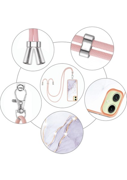 Samsung Galaxy A05 Mermer Anti-Scratch Yumuşak Crossbody Kordon Için Kılıf (Yurt Dışından) modelleri