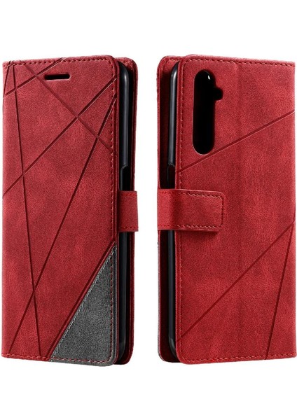 Realme 6 Pro Pu Deri Manyetik Darbeye Kart Tutucu Kickstand Için Kılıf (Yurt Dışından)