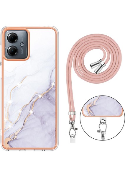 Motorola Moto G14 Tampon Mermer Crossbody Kordon Askısı Yumuşak (Yurt Dışından) modelleri