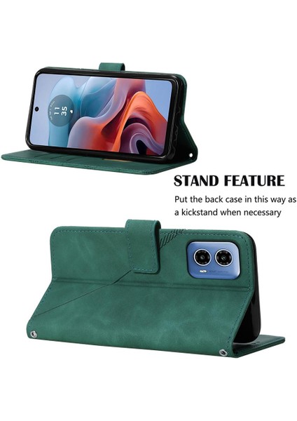 Motorola Moto G34 Kredi Kartı Tutucu Cüzdan Kapak Flip Folio Kitap Için Kılıf (Yurt Dışından)