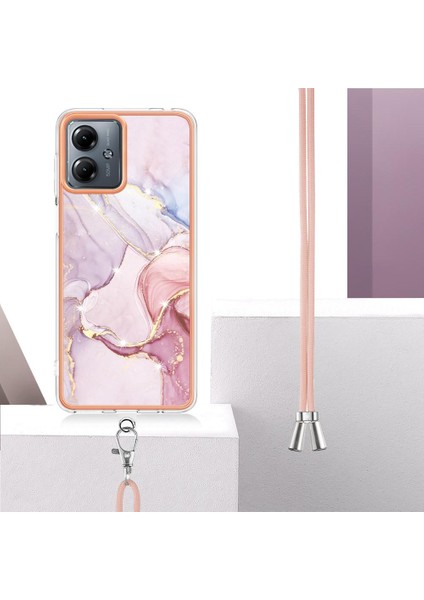 Motorola Moto G14 Tampon Mermer Crossbody Kordon Askısı Yumuşak (Yurt Dışından) fırsatları