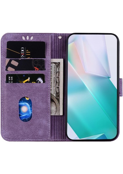 Oppo RENO11 F Için Kılıf Cüzdan Kılıf Flip Folio Kabartmalı Sevimli Kaplan Kartı (Yurt Dışından)