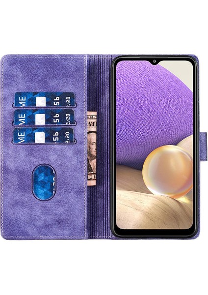 Samsung Galaxy A32 5g Için Kılıf Tutucu Kapak Kabartmalı Sevimli Kedi Kart Durumda (Yurt Dışından) modelleri