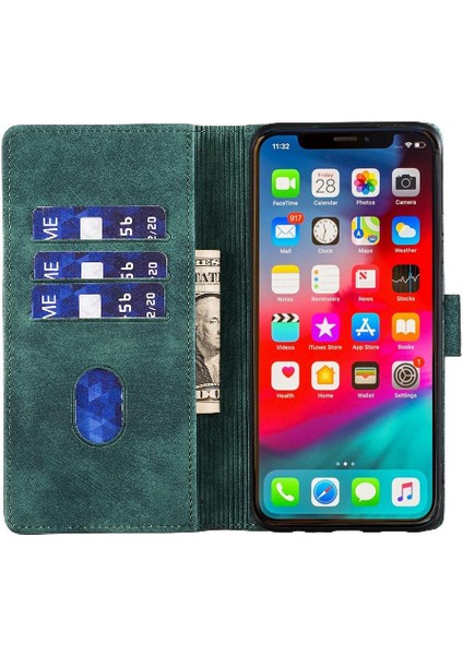 IPhone Xs Max Flip Folio Tutucu Kapak Kabartmalı Sevimli Kedi Kartı (Yurt Dışından)