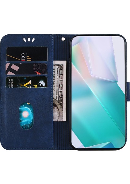 Oppo RENO11 F Için Kılıf Cüzdan Kılıf Flip Folio Kabartmalı Sevimli Kaplan Kartı (Yurt Dışından)