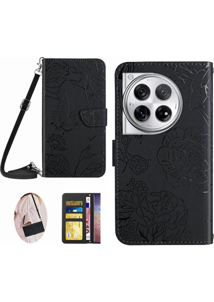 Kart Tutucu ve Uzun Kayış Yumuşak Oneplus 12 5g Deri Cüzdan Için Kılıf (Yurt Dışından)