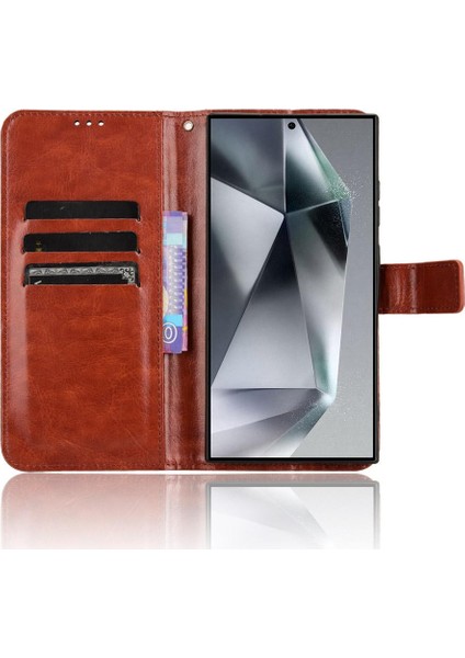 Samsung Galaxy S24 Ultra 5g Kapak Çevirin Manyetik Kart Tutucu Cüzdan (Yurt Dışından)