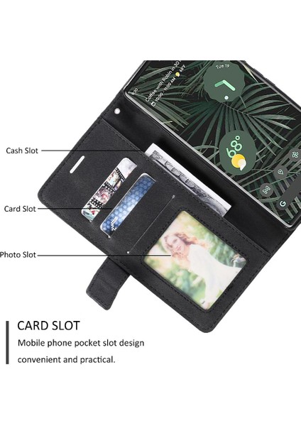 Google Piksel 7 Pro Kart Tutucu Için Kılıf Kickstand Cüzdan Flip Folio Pu (Yurt Dışından)