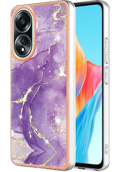 Oppo A58 4g Ince Tpu Mermer Desen Koruma Yumuşak Tampon Için Kılıf (Yurt Dışından)