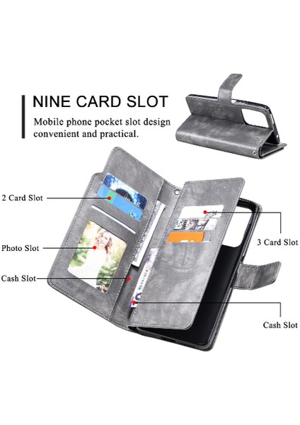 Xiaomi 11T/11T Pro Cüzdan Pu Deri Manyetik Kickstand 9 Kart (Yurt Dışından)