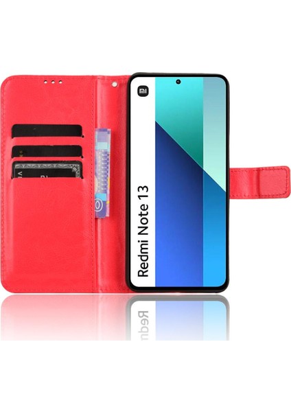 Xiaomi Redmi Için Not 13 4g Manyetik Kapak Çevirin Kart Tutucu Cüzdan (Yurt Dışından)