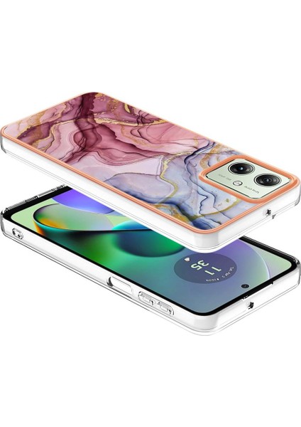 Motorola Moto G54 Darbeye Dayanıklı Mermer Silikon Tampon Tpu ile Uyumlu (Yurt Dışından) modelleri