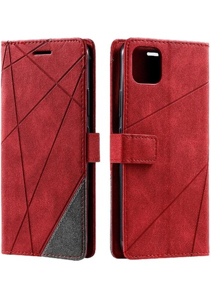 Realme C11 Kart Tutucu Için Kickstand Manyetik Cüzdan Flip Folio Pu (Yurt Dışından)
