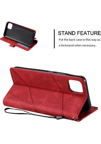 Realme C11 Kart Tutucu Için Kickstand Manyetik Cüzdan Flip Folio Pu (Yurt Dışından)