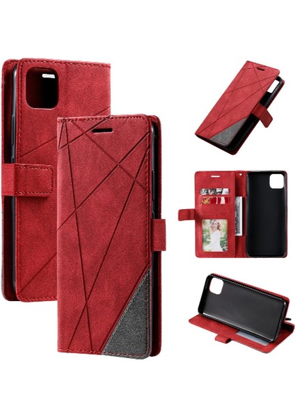 Realme C11 Kart Tutucu Için Kickstand Manyetik Cüzdan Flip Folio Pu (Yurt Dışından)