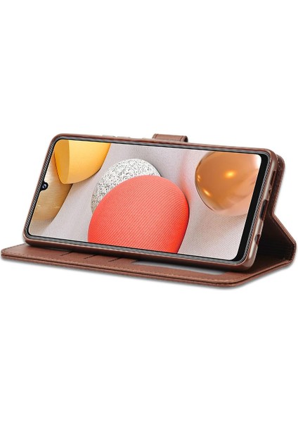 Samsung Galaxy Case 5g Buzağı Doku Yatay Çevir Deri Kılıf (Yurt Dışından)