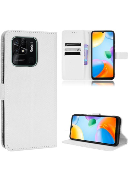 Xiaomi Redmi 10C Kart Tutucu Için Kickstand Manyetik Cüzdan Kapak (Yurt Dışından)