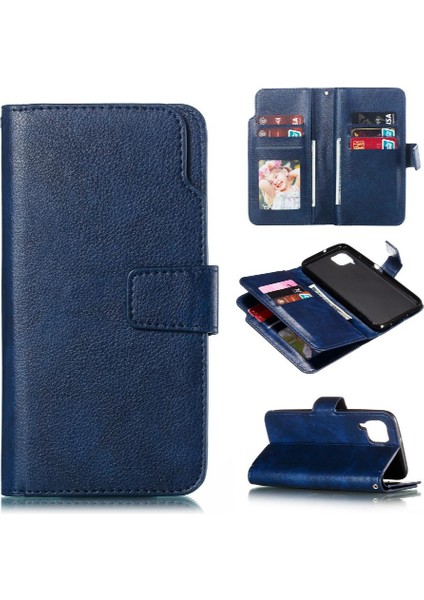 Huawei P40 Lite Manyetik Cüzdan 9 Kart Yuvaları Pu Deri Kickstand Için Kılıf (Yurt Dışından)