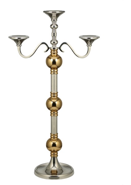Tolu 3'lü Şamdan Gold 22X49X91 cm AK.IV0232