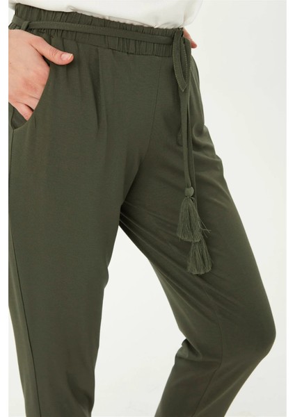 Kadın Havuç Paça Penye Pantolon 22722 Haki modelleri