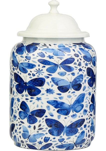 Kelebekli Vazı Mavi 15X15X25 cm AK.JB0174