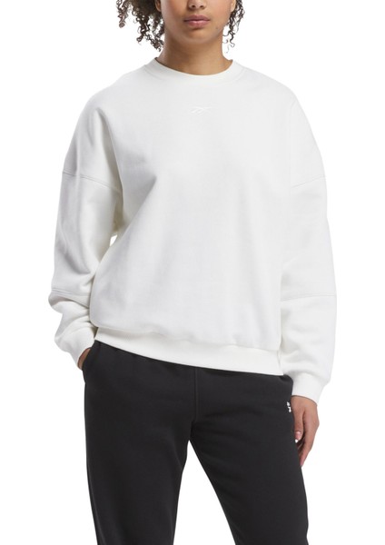 Lux Oversızed Crew Ekru Kadın Sweatshirt