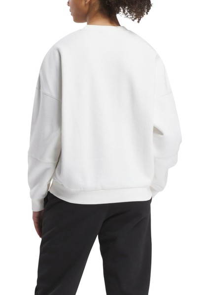 Lux Oversızed Crew Ekru Kadın Sweatshirt